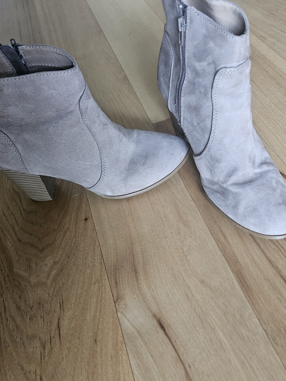 Women’s Express Suede Ankle Boots in Light Gray